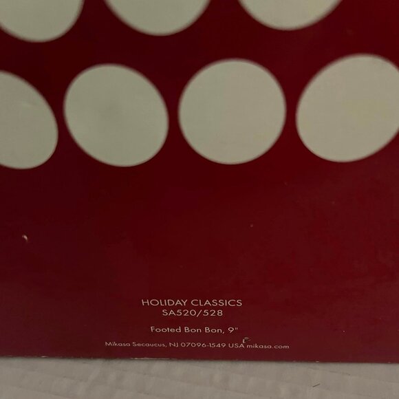 MIKASA Crystal FOOTED BON BON DISH Germany Winter Scene 9”HOLIDAY CLASSICS 10.5 - Picture 5 of 5